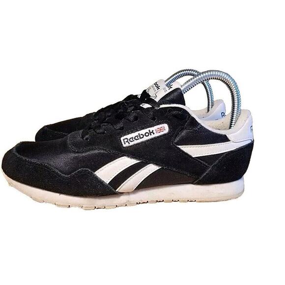 Reebok Classic Nylon Suede Black White Great Condition Size 6 Eur 37.5 - Picture 3 of 7